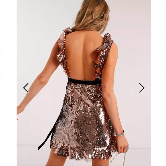 NEW FREE PEOPLE SEQUIN MINI DRESS - Picture 6 of 9